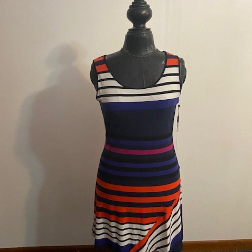 Calvin Klein multi color sleeveless dress, size 8